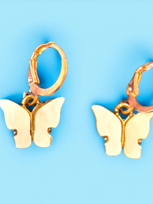 Small butterfly huggie earrings