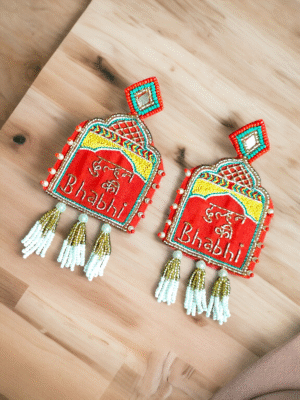 Handmade dulhan ki bhabhi earrings with crystals