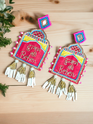 Embroidered dulhan ki behen earrings for weddings