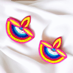Handmade diya earrings for festive wear
