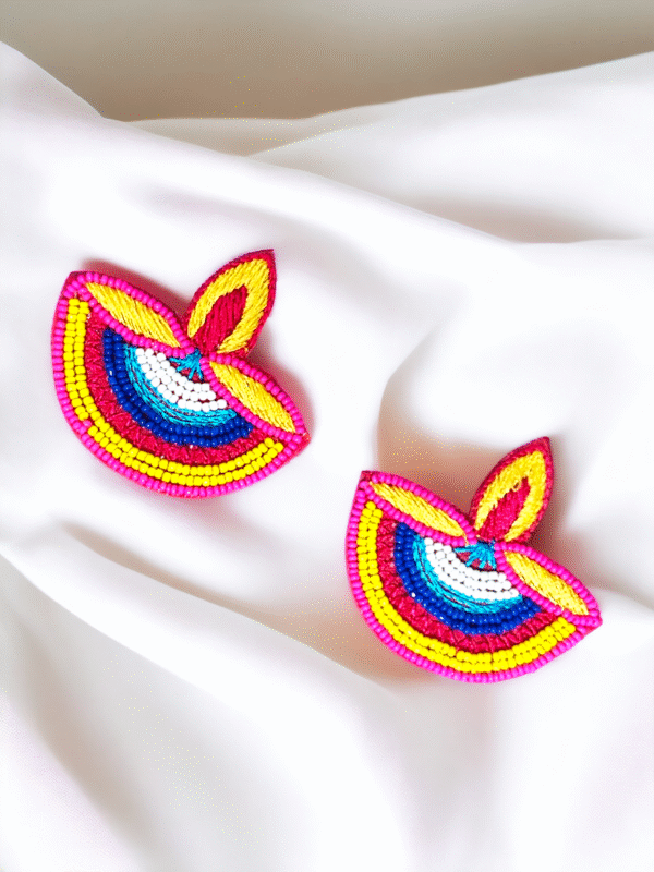 Handmade diya earrings for festive wear