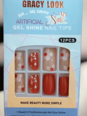 Glitter acrylic party nail extensions