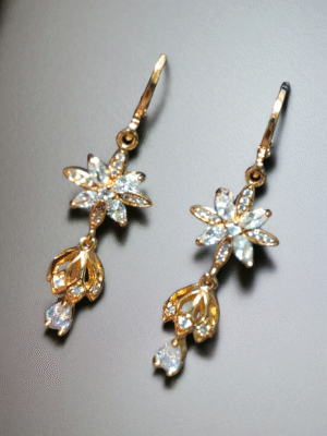 AD floral jhumki earrings with traditional touch