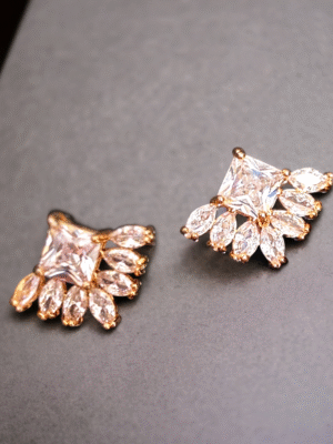 Floral American Diamond stud earrings