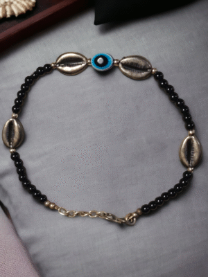 Traditional beads and ghungroo anklet design