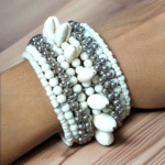Handmade kada with pearls and seashells