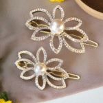 Floral pearl hair clip - dainty and elegant