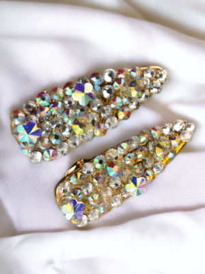 Fancy rhinestone hair clips - festive glam