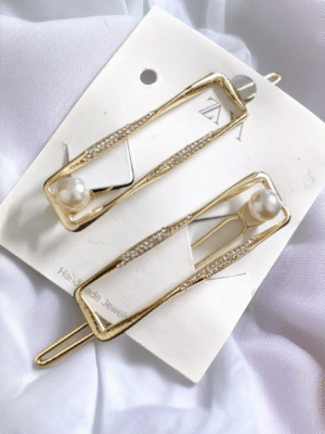 Pearl and stone designer hair clip - luxury style