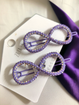 Infinity design stone hair clips - party ready