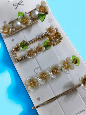 4-piece Korean designer clip set for women