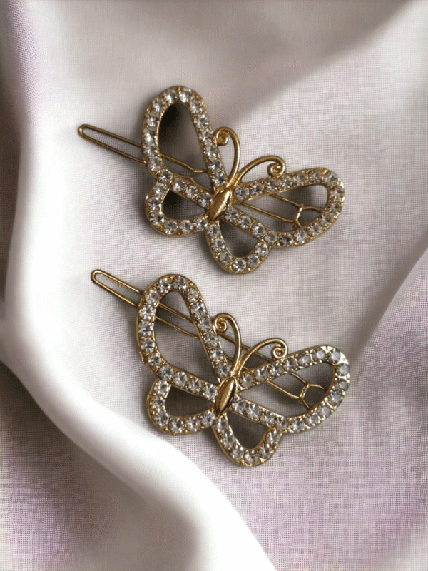 Stone butterfly hair clip - stylish accessory