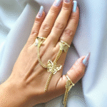 Butterfly charm dainty rings set