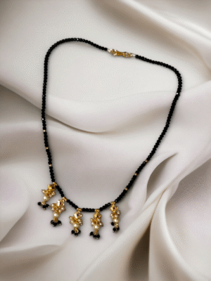 Sleek mangalsutra black beads necklace