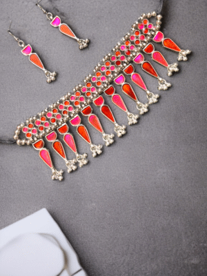 Colorful Afghani choker set