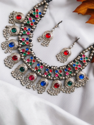 Colorful Afghani choker set