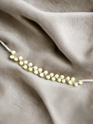Dainty Korean pearl chain necklace