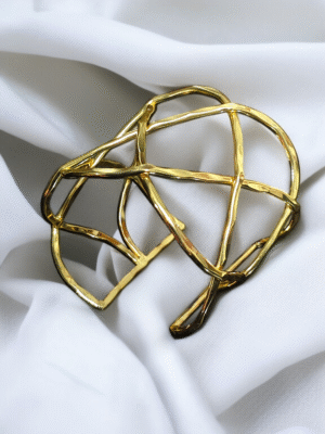 Abstract geometric brass bracelet