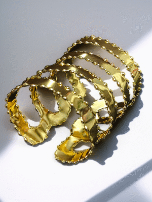 Geometric brass cuff bracelet