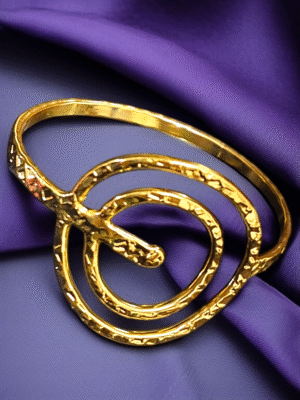 Angular brass geometric cuff