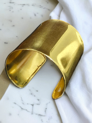 Classic smooth brass cuff