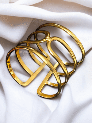Sharp angle brass cuff bracelet
