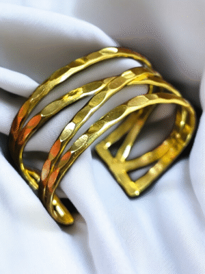 Luxe brass geometric designer bracelet