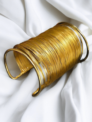 Antique finish brass statement cuff