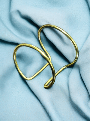 Sculpted designer brass cuff
