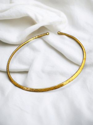 Textured brass statement necklace
