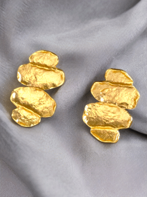 Heavy brass statement earrings bold design
