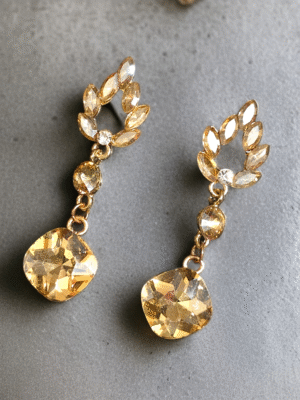 Korean party wear dangler earrings with stones