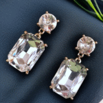 Stone-studded Korean earrings for parties