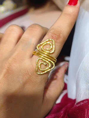 Handcrafted brass ring adjustable
