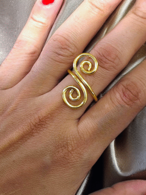 Handcrafted brass ring adjustable