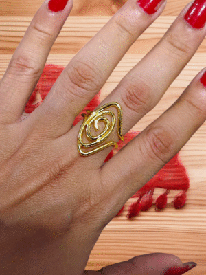 Handcrafted brass ring adjustable
