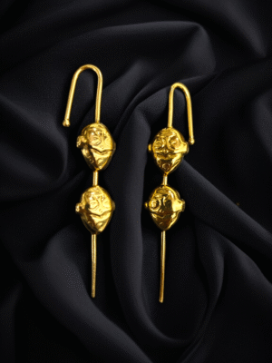 Handmade brass cuff earring in rustic finish