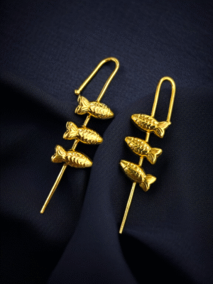 Chunky brass cuff earrings modern fashion