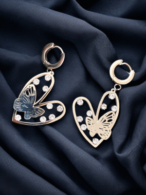 Korean anti-tarnish earrings with heart drop