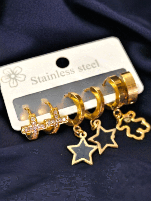 Stylish anti-tarnish combo earrings (3 pcs)