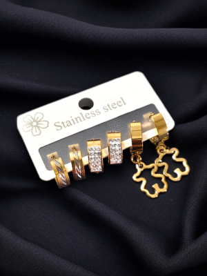 Anti-tarnish earring combo set of 3