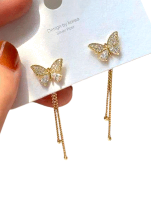 Korean butterfly charm earrings