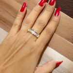 Korean dainty stone ring