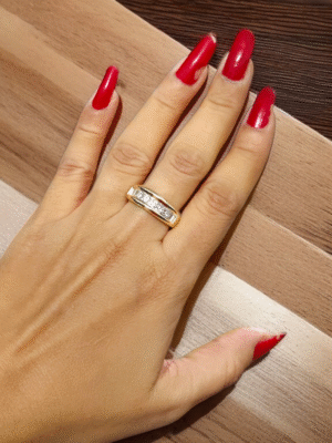 Korean dainty stone ring
