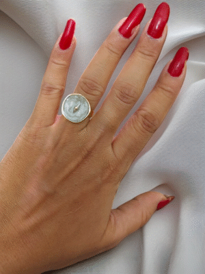 Dainty love charm ring